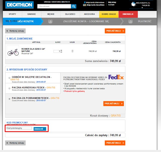 Kod promocyjny Decathlon, promocje do 70 Styczeń 2020 ⇒