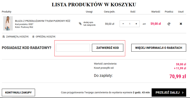 Butik-Kesi kod rabatowy