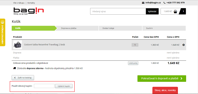bagin slevový kód
