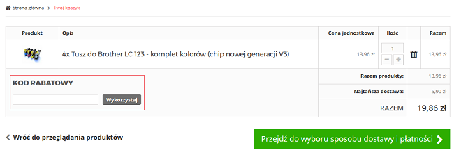 tonery za grosze kod rabatowy
