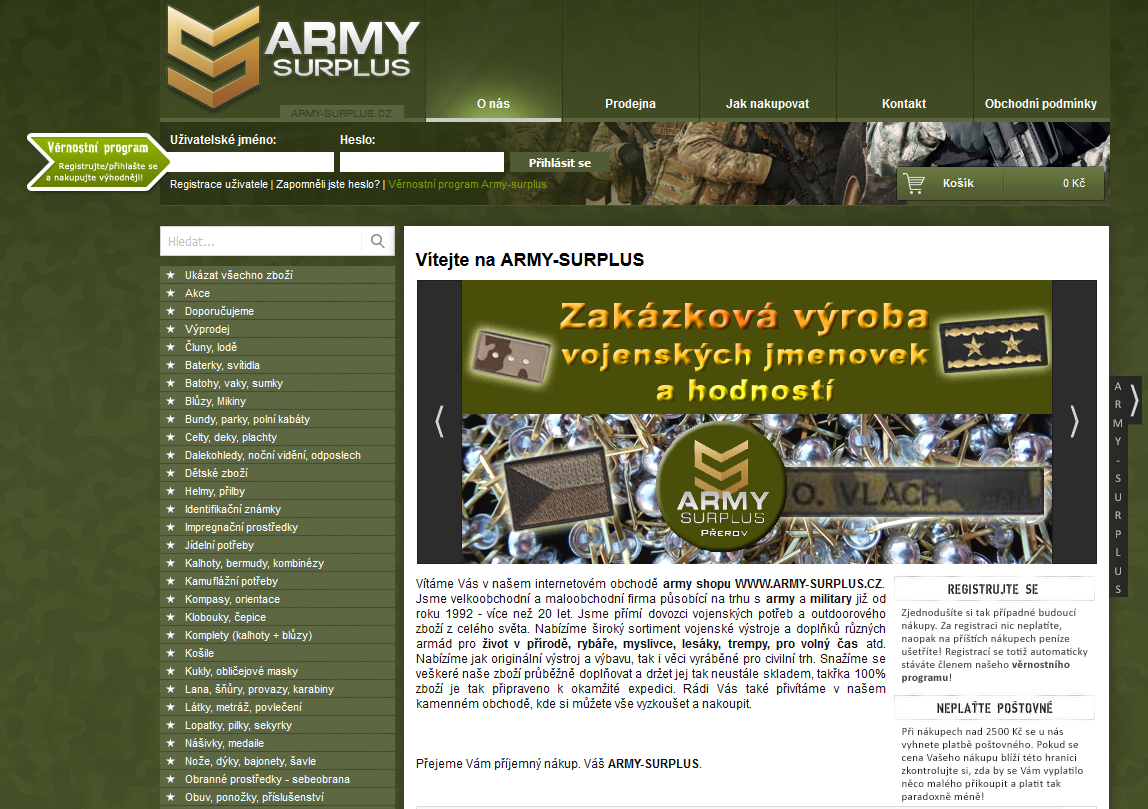 army surplus sleva