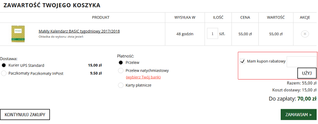 mamy kalendarz kod rabatowy